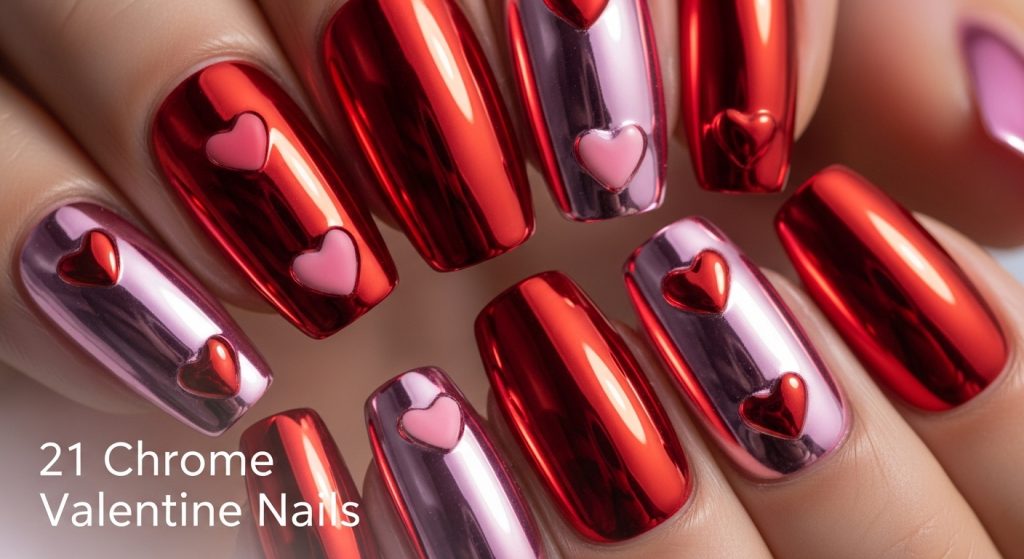 21 Chrome Valentine Nails