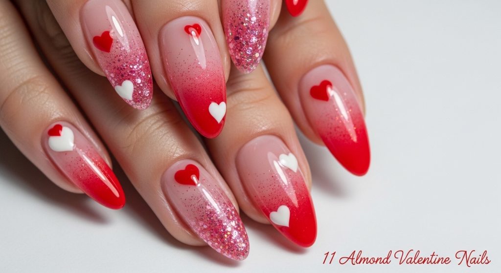 11 Almond Valentine Nails