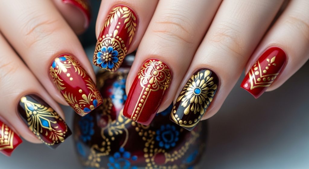 Elegant Traditional Nail Art